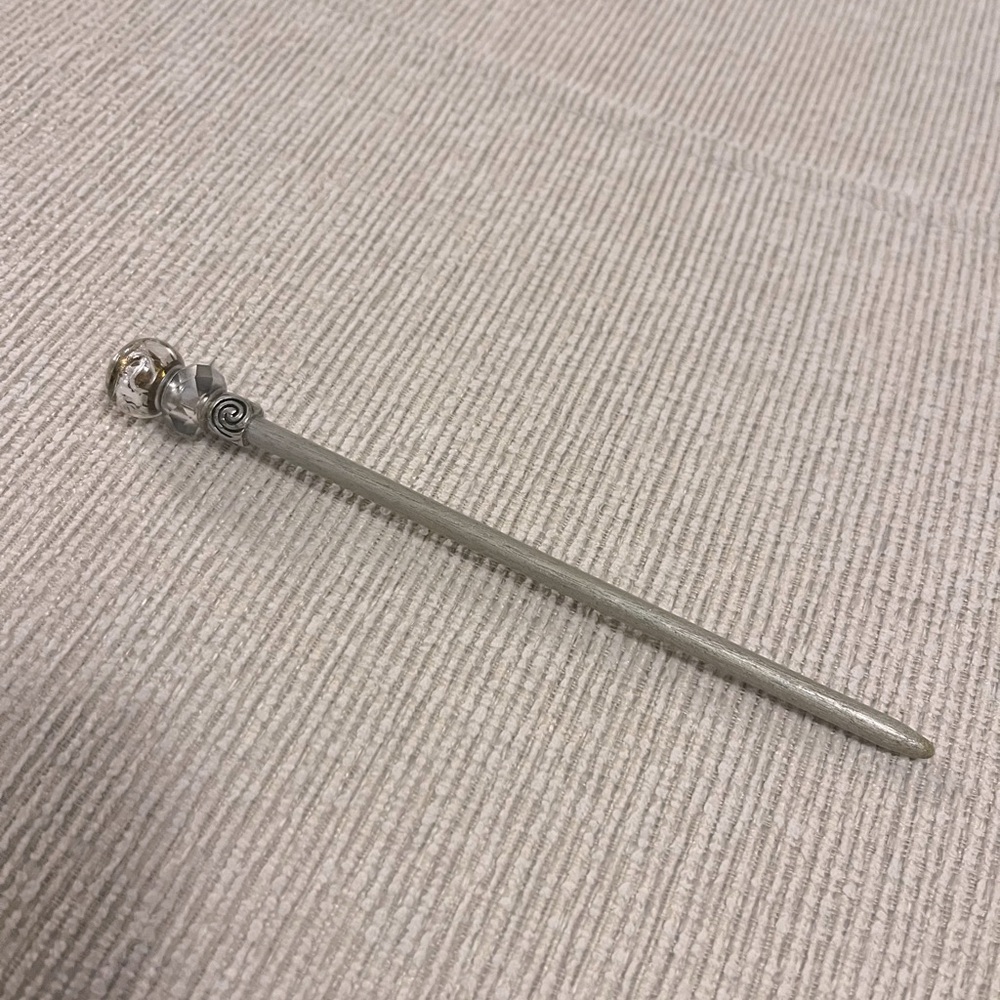 Silver Hair Stick with Decorative Accents